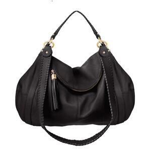 Onna Ehrlich Rachel Shoulder Bag Women's Black Pebbled Leather Large MSRP $650